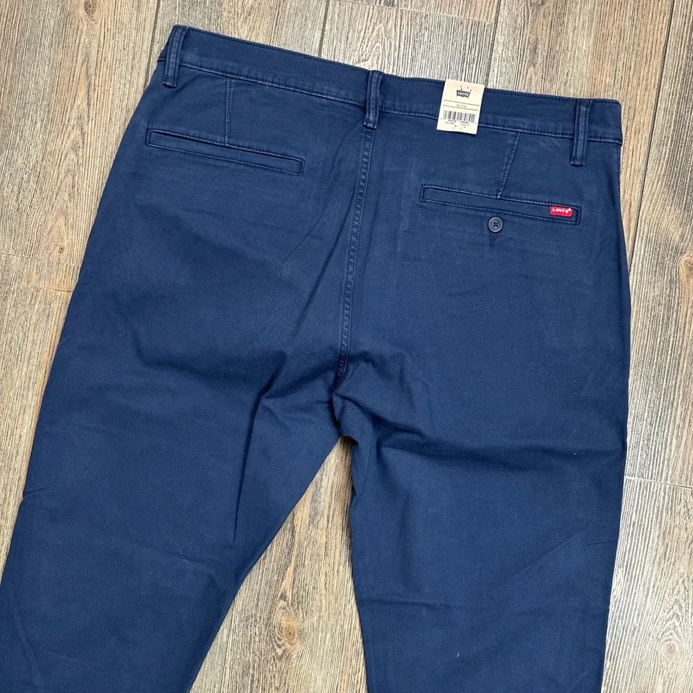 Levis XX Chino Standard Taper Stretch Navy Blue Pants Mens 36x32 85226-0052 NEW - Picture 2 of 11